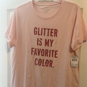 “Glitter is my favorite color” light pink T 💗